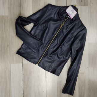 Giubbino similpelle scollo tondo | Zuki