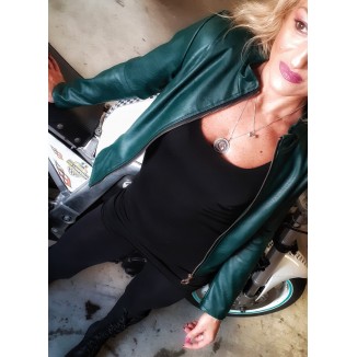 Giubbino similpelle scollo tondo | Zuki