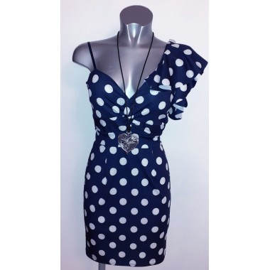 Abitino elegante monospalla a pois |