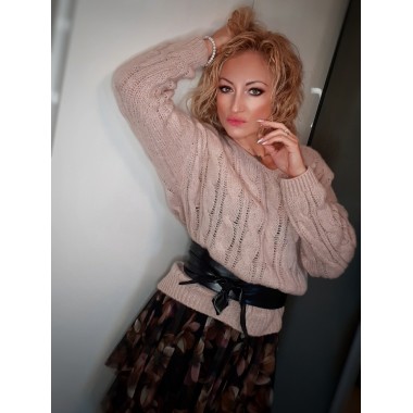 Maxi pull greca a treccia | Puffy