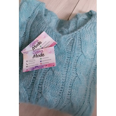 Maxi pull greca a treccia | Puffy