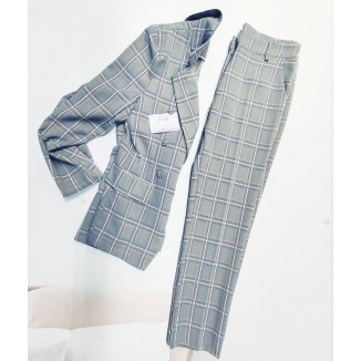 Pantalone a quadri taglio a sigaretta |