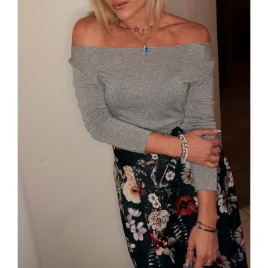 Sotto-giacca con glitter e scollo ampio