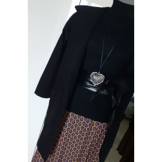 Cappotto nero con cappuccio | Luisella
