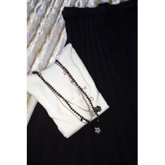 Gonna lunga plissettata con cintura |