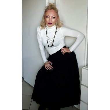 Gonna lunga plissettata con cintura |