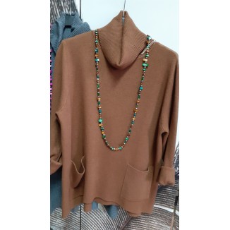 Maxi maglia di lana con collo alto | Belle