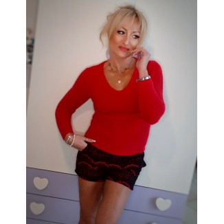 Shorts in tessuto pesante di pizzo |