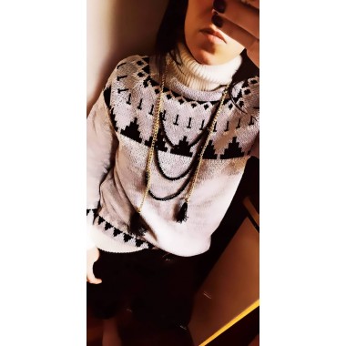 Maglione jacquard a collo alto | Trecy