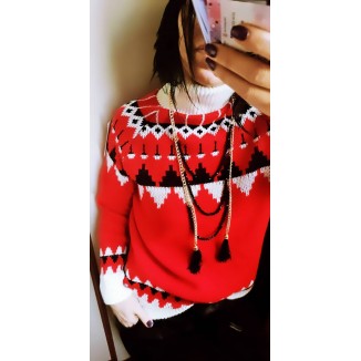 Maglione jacquard a collo alto | Trecy