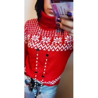 Maglione a collo alto a fantasia | Fiocco