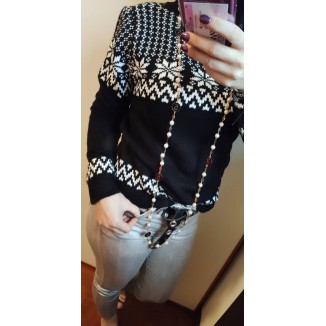 Maglione a collo alto a fantasia | Fiocco