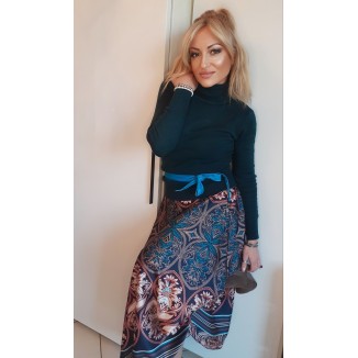 Gonna lunga in simil-raso a fantasia