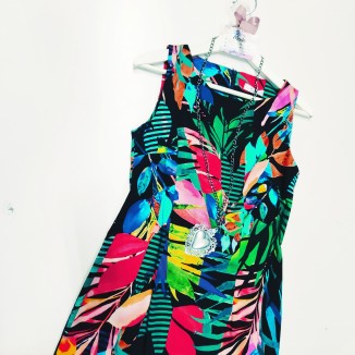 Abito tubino elasticizzato a fantasia