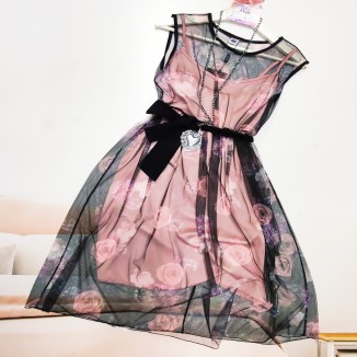 Abito lungo smanicato | Twin rose