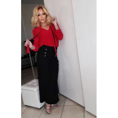 Pantalone elegante nero con 3 bottoni |