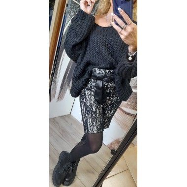 Maxi pull di lana con scollo a V | Selly