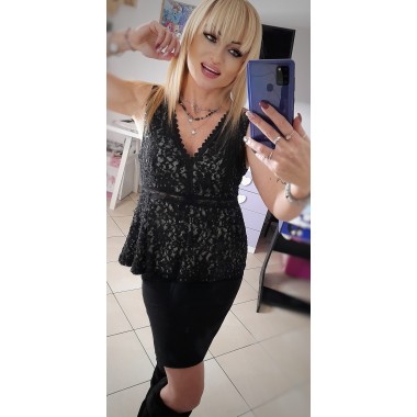 Maglia smanicata in pizzo | Jinny