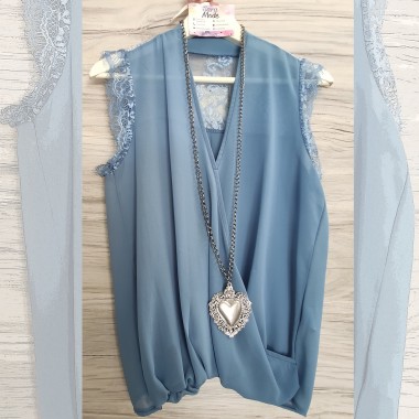 Sottogiacca donna scollo a V e pizzo |