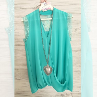 Sottogiacca donna scollo a V e pizzo |