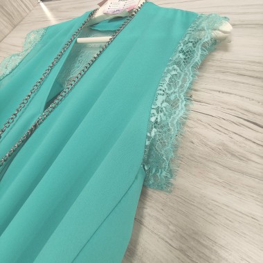 Sottogiacca donna scollo a V e pizzo |