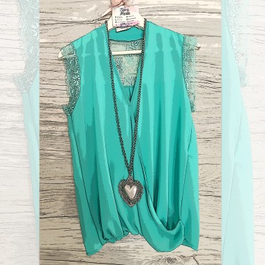 Sottogiacca donna scollo a V e pizzo |