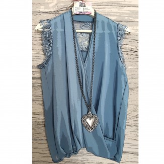 Sottogiacca donna scollo a V e pizzo |