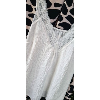 Canotta elasticizzata con pizzo |