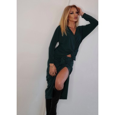 Completo gonna longuette e maglia tono