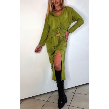 Completo gonna longuette e maglia tono