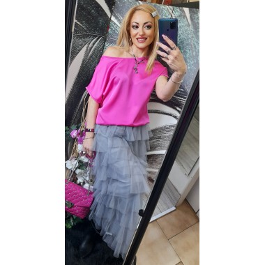 Blusa di raso maniche a tre quarti |