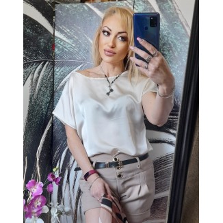 Blusa di raso maniche a tre quarti | Lilli