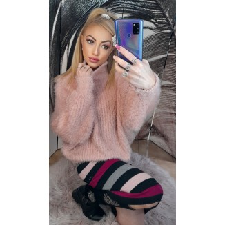 Maglione collo alto effetto peluche | Saretta