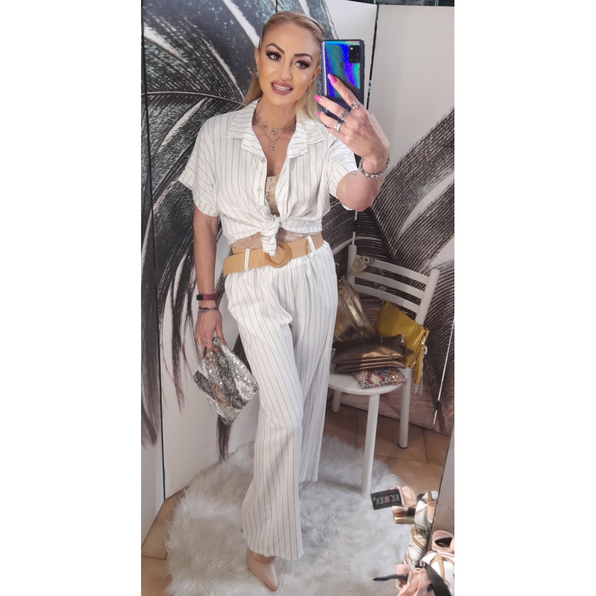 Completo di cotone a righe | Giusy