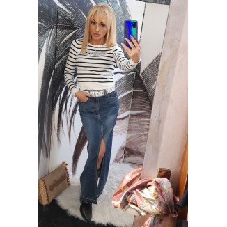 Gonna lunga di jeans blu...