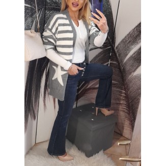 Cardigan lungo a righe | Jo'