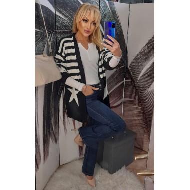 Cardigan lungo a righe | Jo'