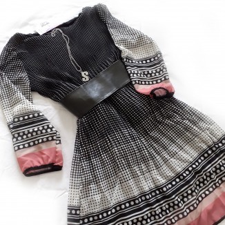 Abito a pois plissettato |...