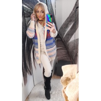 Cardigan maxi con cappuccio | Denny