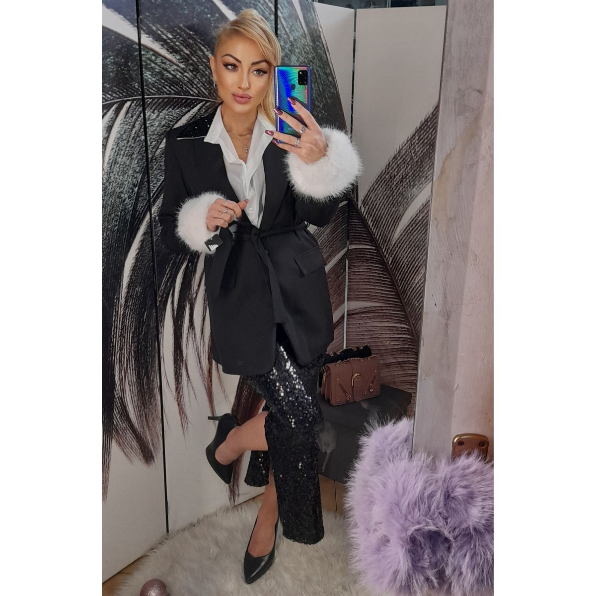 Gonna lunga glitter con spacco | Giulia