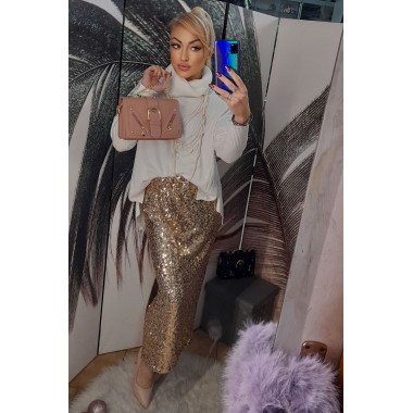 Gonna lunga glitter con spacco | Giulia