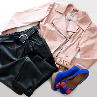 Pantalone ecopelle nero | Stella