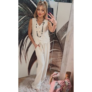 Completo in lino con gilet | Serena