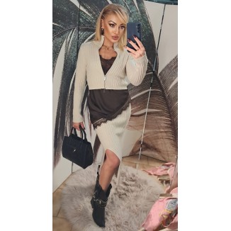 Completo misto lana con gonna tubino | Delia