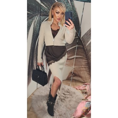 Completo misto lana con gonna tubino |