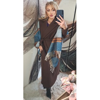 Cappotto lungo caldo panno | Viola