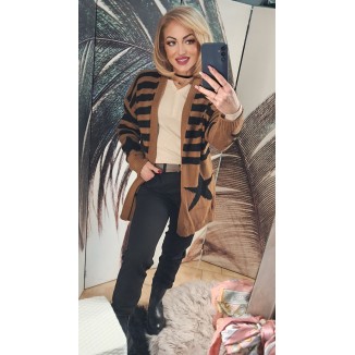 Cardigan lungo a righe | Jo'