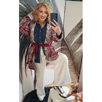 Cardigan di lana fantasia...