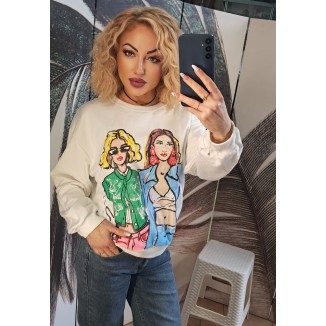 Felpa con stampa fumetto |...