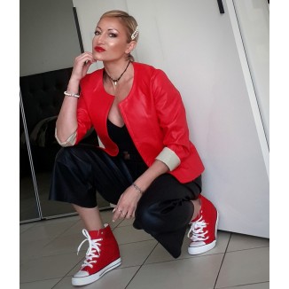 Giacca in ecopelle rossa |...